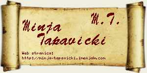 Minja Tapavički vizit kartica